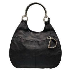DIOR Christian Dior Shoulder Bag 61 Black Dcharm Leather